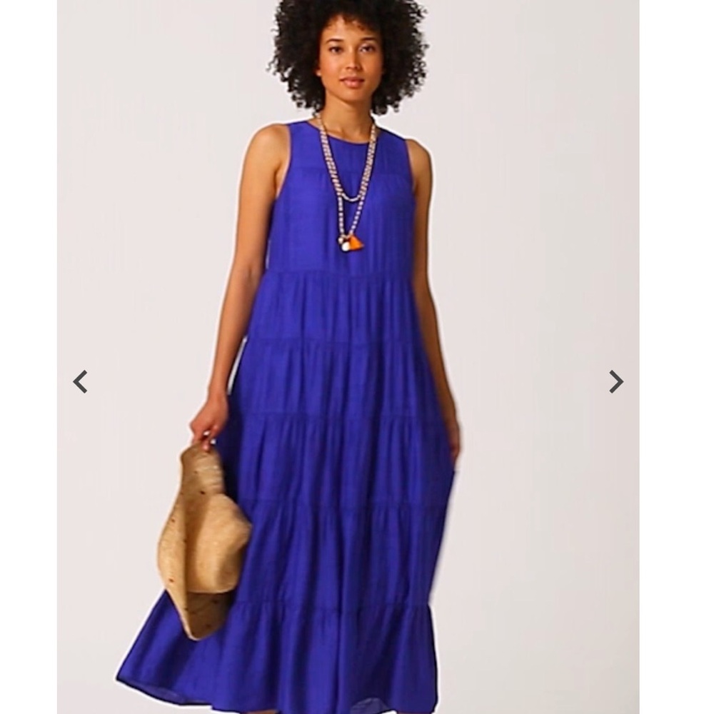 J. Jill Royal Purple M Tiered Pleated Maxi Sundress BNWT